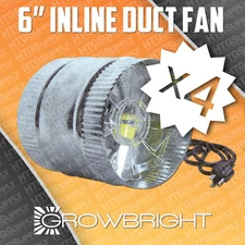 6 INCH INLINE DUCT FAN EXAUST BOOSTER BLOWER CASE OF 4 250 cfm Air Cool Boost x4