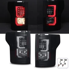 Pair LED Tail Lights 2015-2020 For Ford F150 Rear Back Lamp Assembly Black Smoke
