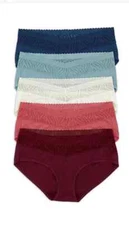 Felina Women's Small Stay In Place Hipster Panties 5 Pack - New