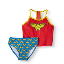 Wonder Women 2 Piece Swimsuit Girl Size 5/6 6X