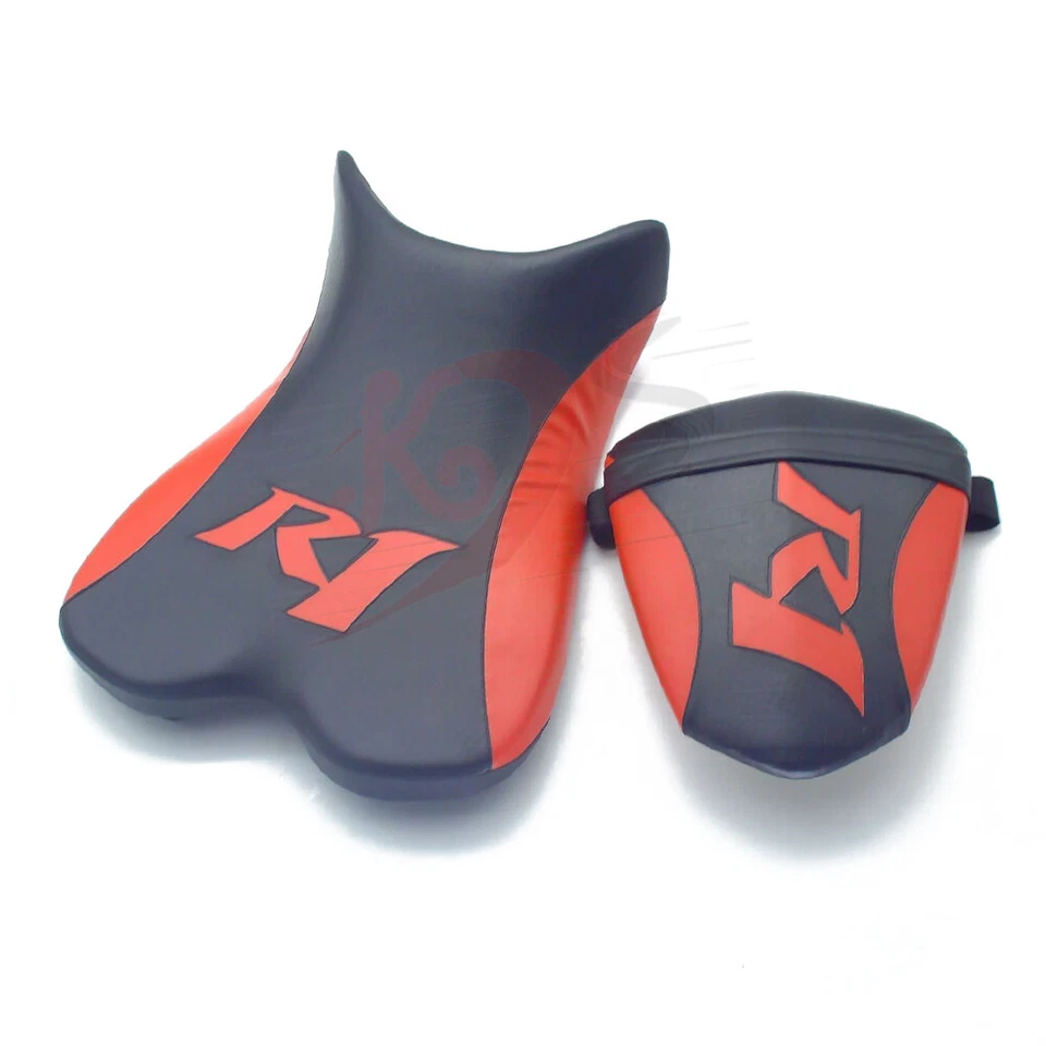 Para Yamaha YZF-R1 2009-2014 negro + rojo delantero trasero conductor y pasajero asiento Foto 3 de 4