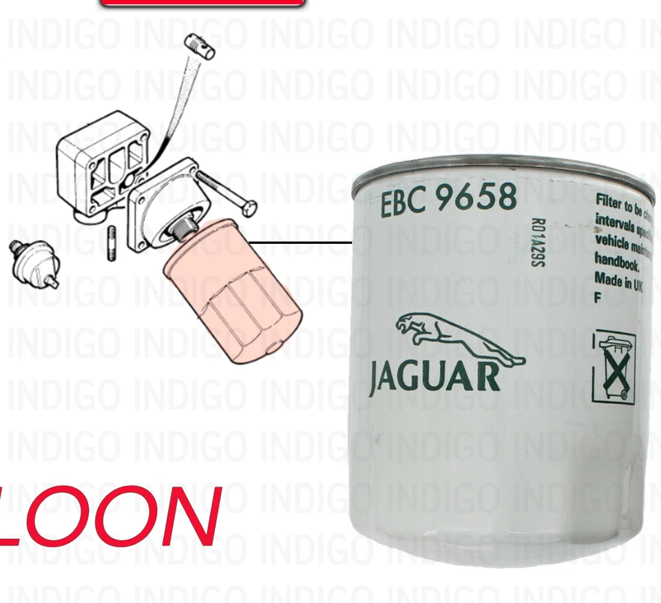 JAGUAR OEM 91-96 XJS 87-94 XJ6 XJ 12 4.0 6.0 Oil Filter EBC9658 - Image 2 of 2