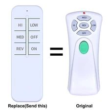 Remote For Hampton Bay Ceiling Fan Up/Dn Light and Reverse CHQ7080T UC7080T