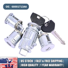 New Ignition & 3Door Lock Cylinder Set W/2 Keys For 02-06 Jeep  TJ