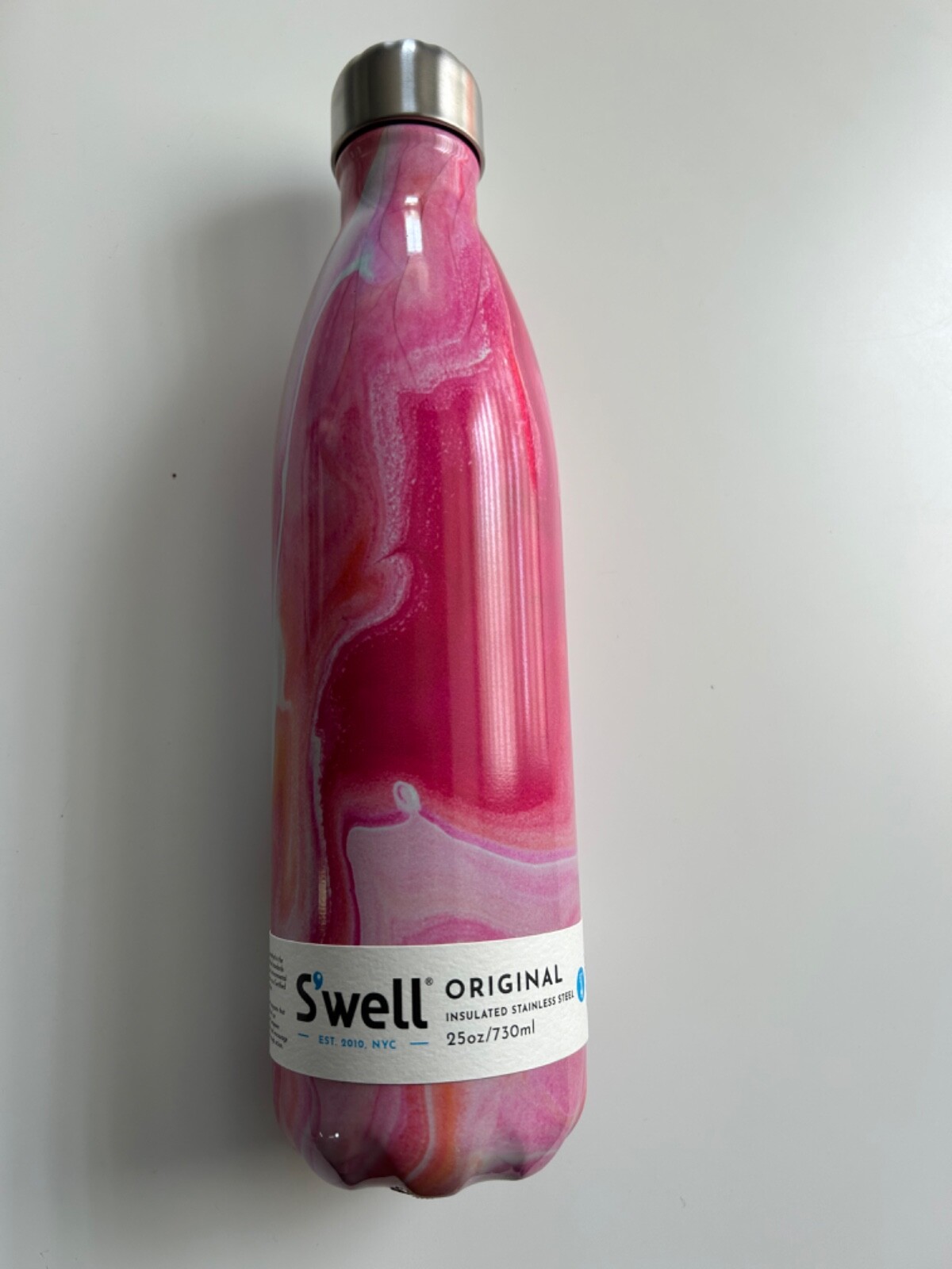 Swell 25 oz Stainless Steel water bottle Pink Peony 48 Hour Heat/cool MSRP $45
