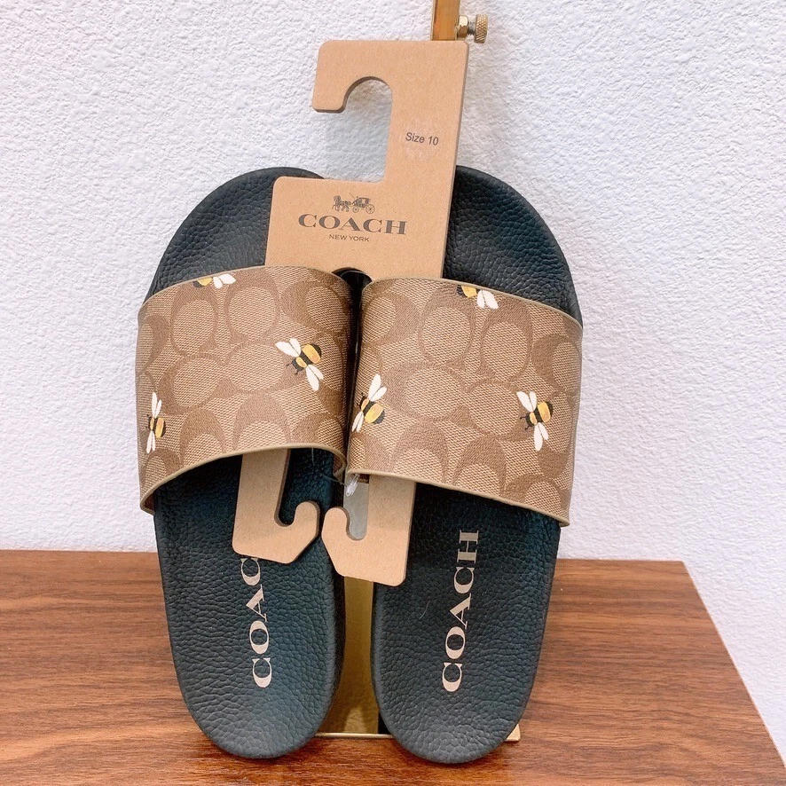 NWT Coach women s Uli Sport Slide With Bee Print eBay
