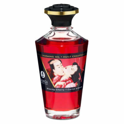 Shunga Wärmendes Öl Blazing Cherry 100ml für Erotische Massagen Vorspiel Wellnes