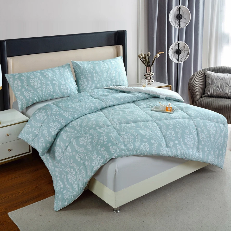 3 Piece Comforter Set All Season Bedding Sets with Soft Down Alternative Comfort - Изображение 2 из 4