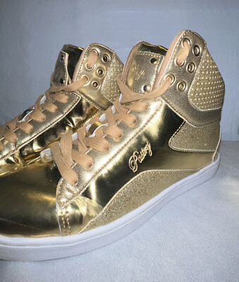 Pastry Glam GOLD GLITTER Girls Sneaker Gold Sz