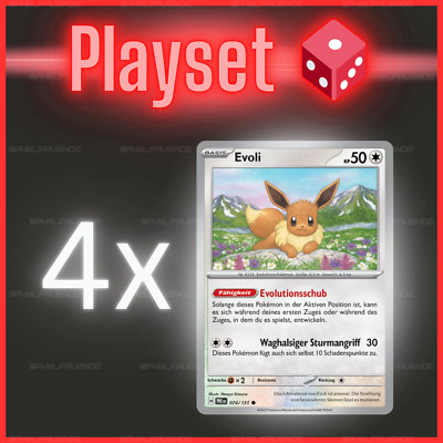 4x Evoli 074/131 PRE  NM  Deutsch  Playset Pokemon 143/191 SSP