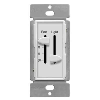 ENERLITES 3 Speed Ceiling Fan Control and LED Dimmer Light Switch, 2.5A Singl...