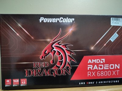 PowerColor Radeon RX 6800 XT RED DRAGON 16GB 16G 256-bit GDDR6 PCI-E 4.0 AMD