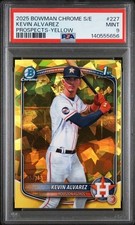 KEVIN ALVAREZ - 2025 Bowman Chrome Sapphire Yellow /75 #BCP-227 PSA 9