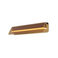 Led Wandleuchte Glas Metall Bernstein Messing B:43 Cm 3000 K Wandlampe Blendarm
