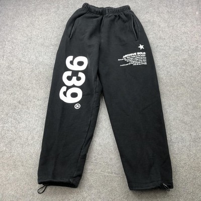 Archive Bold 939 Pants Mens Small Black Streetwear Sweatpants