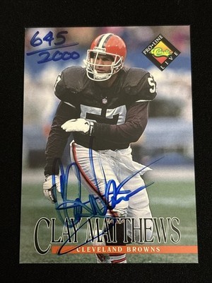 Clay Matthews - 1994 Classic Pro Line Live Autographs 645/2000 (AU) Browns