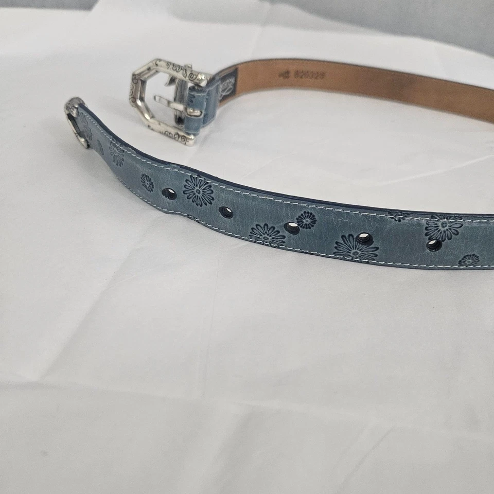 BRIGHTON 皮带尺寸 28 西波西米亚皮革装饰蓝色吊饰 — 第 3/3 张图片