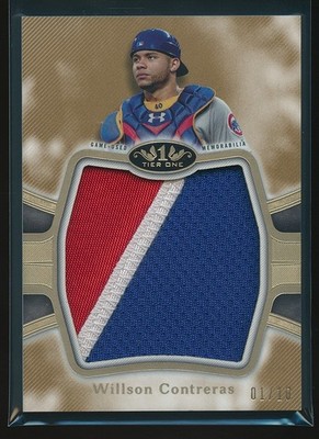 Willson Contreras 2020 Topps Tier One Tier One Prodigious Jumbo Patch Jersey /10