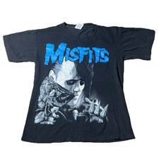 Vintage 1995 Misfits Shirt Large Jerry Only Face Print Dual Sided Distressed