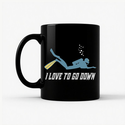Funny Scuba Diving Mug I Love To Go Down Diver Gift Ceramic Coffee Cup 11oz 15oz