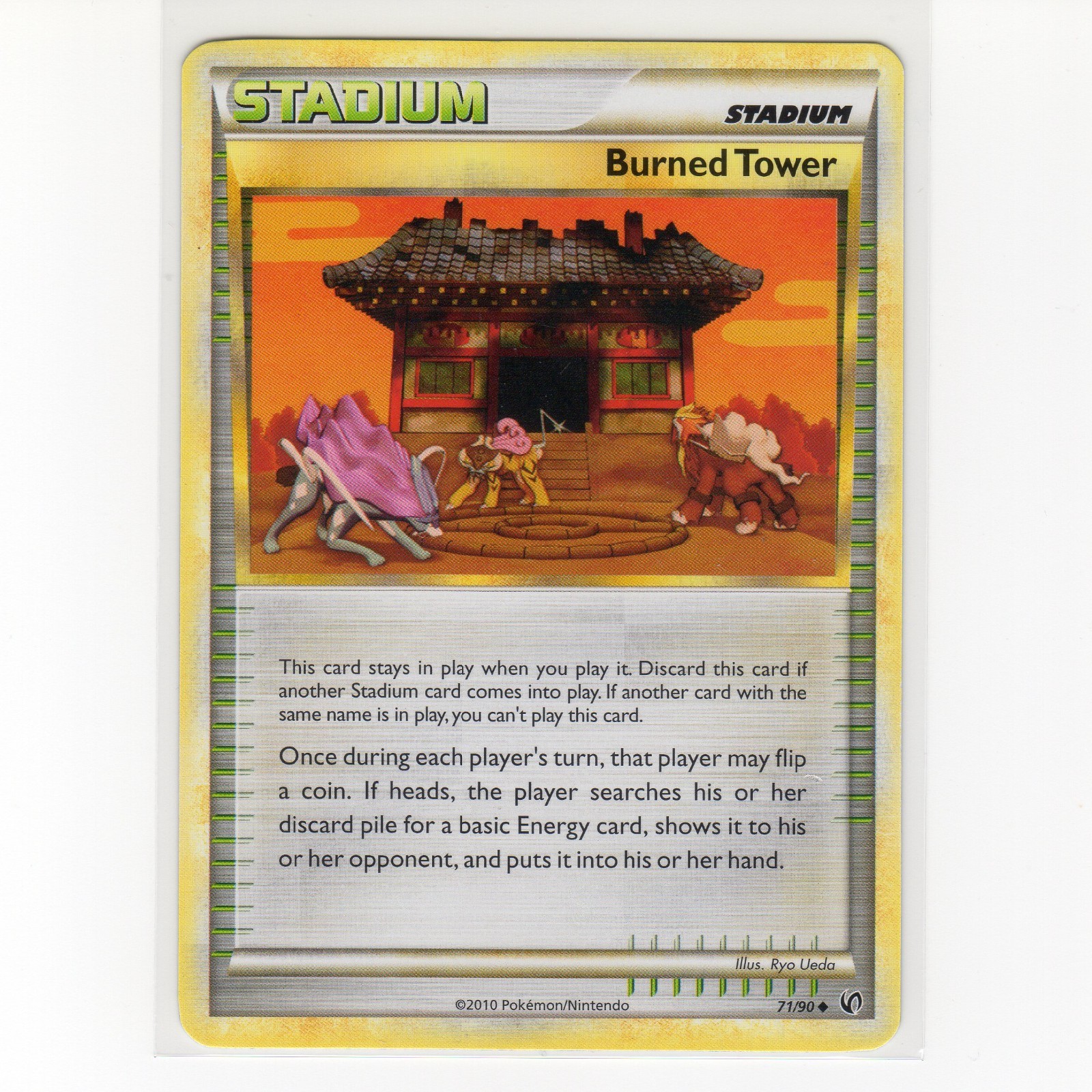 Pokémon TCG Burned Tower 71/90 HGSS Undaunted Regular Uncommon Card EN-LP 2010