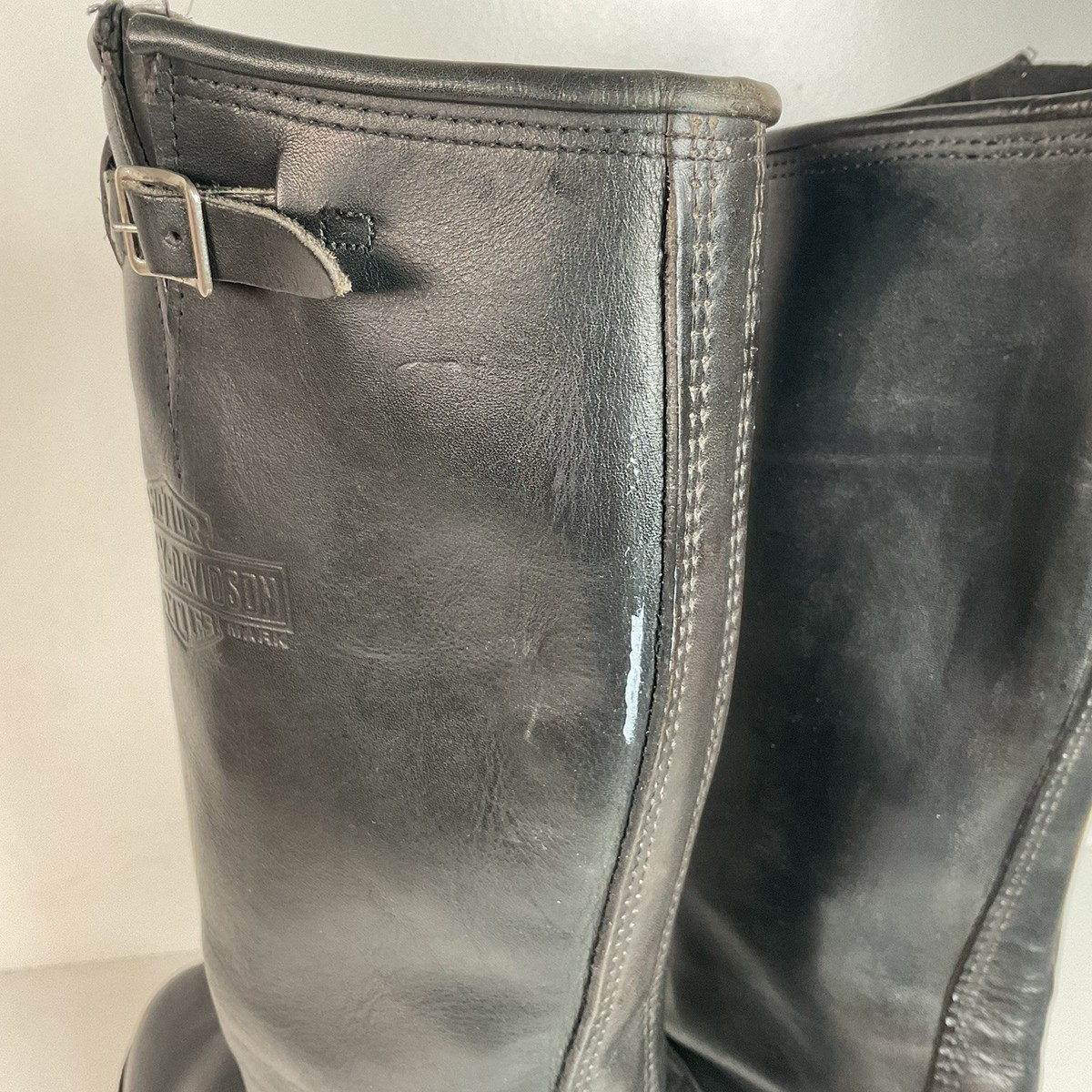 Vintage Harley Davidson Tall Motorcycle Boots Men display picture 1