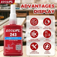 thread Lock 243 10ml 50ml  250mL Medium Strength Oil Tolerant Tube bolt tite uk