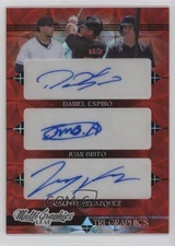 2023 Leaf Eclectic Red Kaleidoscope 1/4 Daniel Espino Juan Brito #MTG-5 Auto 0t2