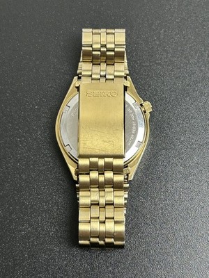 SEIKO WATCH SILVER WAVE QUARTZ 8229-7050 DAY DATE KANJI Gold Small