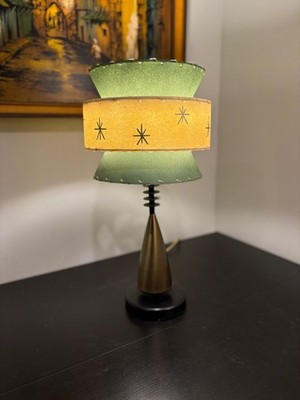 Mid Century Vintage Style Tapered 3 Tier Fiberglass Lamp Shade Alpine Starburst