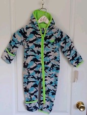 NEW W/TAGS PUMA KIDS BABY BLUE CAMO ONE-PIECE BUNTING SUIT FOLD OVER CUFFS 12M