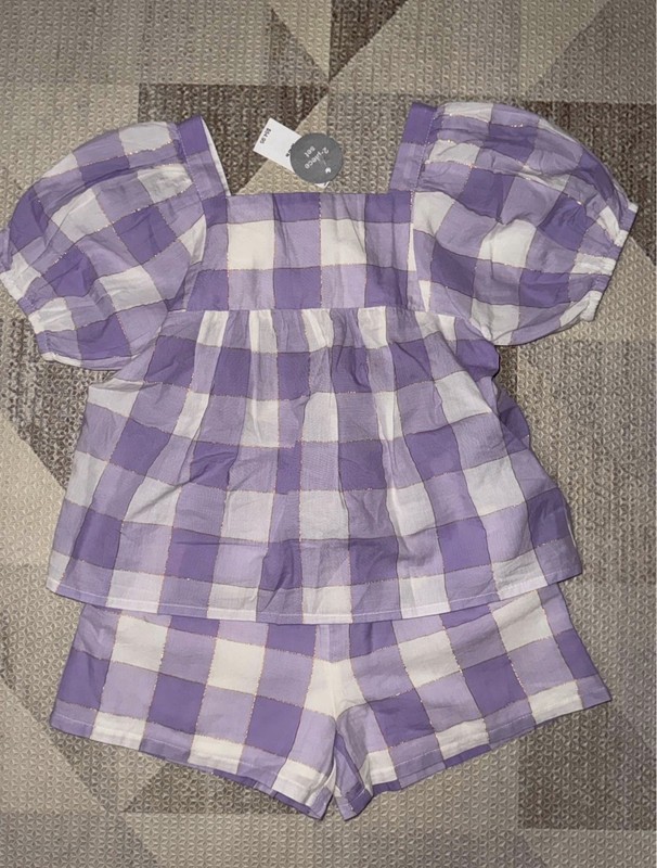 Baby gap girls size 4t outfit lavender checker set