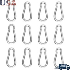 Durable Steel Spring Snap Hooks Heavy Duty Carabiner Outdoor Activities 12 Pack