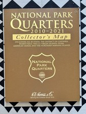 National Park Quarter 2010-2021 Large Collector Map ATB Whitman Harris Album 16"