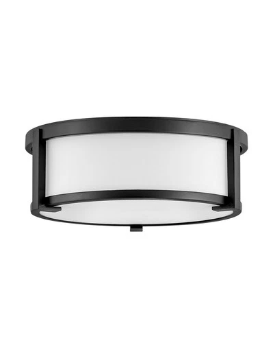 Hinkley Lighting 3241 Lowell 2 Light 13"W Flush Mount Drum - Black - Picture 1 of 12