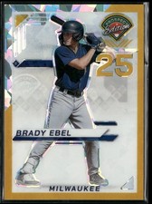 2025 Panini Prospect Edition Gold Cracked Ice Holo /10 - Brady Ebel - Brewers!