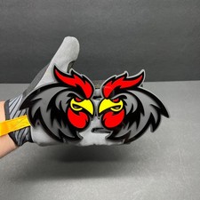 Red On Black Rooster Emblem Badges On Black Fender Angry Aggressive Racing Red On Black Rooster Emblem Badges On Black Fender Angry Aggressive Racing