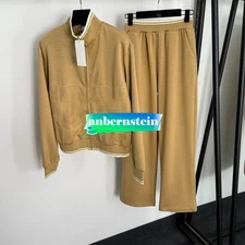 New Sports Suit Embroidered Long Sleeve Zipper Coat+Casual Pants