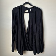 Mondetta Women’s Black Open Front Exposed Back Athleisure Yoga Size Medium