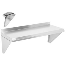 Stainless Steel Shelf 24" x 12", 250LBS Wall Mount Floating Shelving, Metal W...