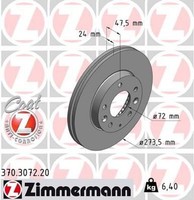 2X Bremsscheibe Zimmermann 370.3072.20 2 Bremsscheiben FüR Mazda