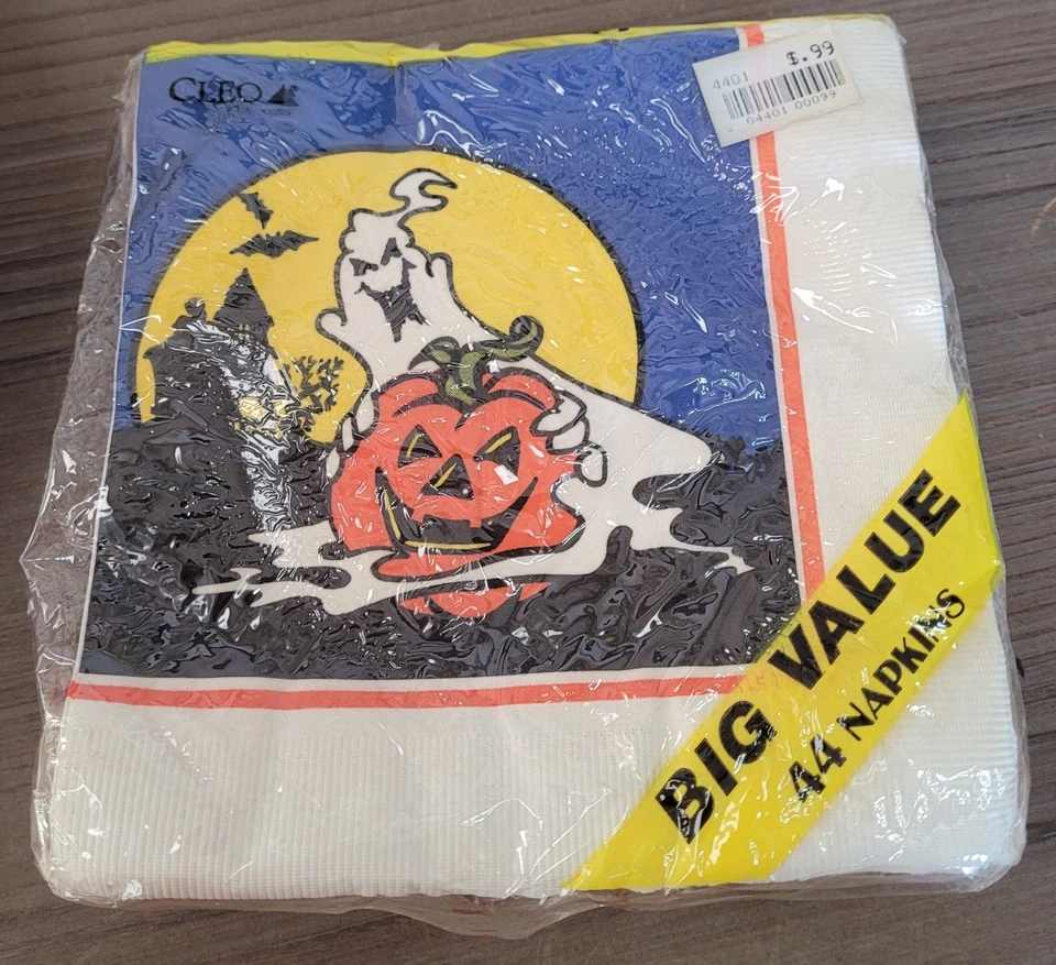 Juego de 3 platos de papel de Halloween de colección de 10" (8 pulgadas Ea.) y 44 servilletas de papel fantasma nuevas  Foto 2 de 4