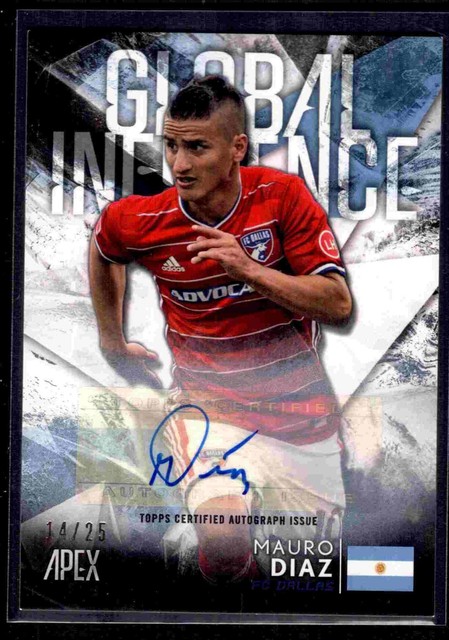 2016 Topps Apex MLS Global Influence auto Mauro Diaz 14/25! FC Dallas