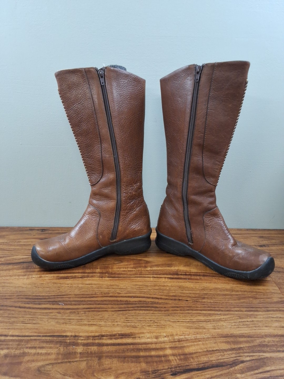 Stivali Keen Bern Baby Bern donna 6 5 pelle marrone alti al ginocchio fibbia equitazione