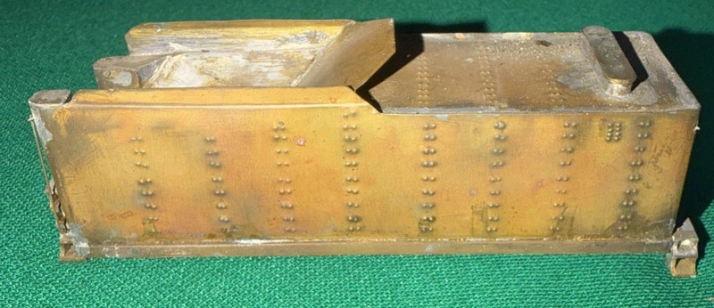 VINTAGE BRASS HO SCALE STEAM LOCOMOTIVE TENDER BODY SOLD AS IS INCOMPLETE PARTS