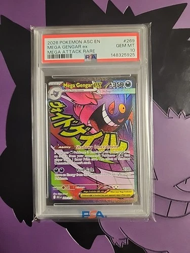 2026 POKEMON ASC EN-ASCENDED HEROES MEGA ATTACK RARE #269 MEGA GENGAR EX PSA 10