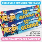PERSONALISED MINIONS BANNER ANY NAME PARTY MINIONS PHOTO BANNERS