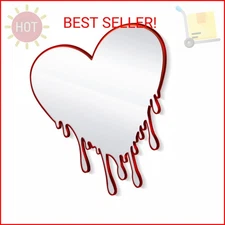 Yulejo Acrylic Heart Mirror Decoration Melting Mirror Wall Heart Dripping Decora