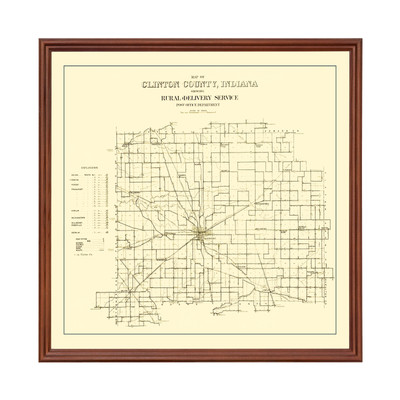 Old Map of Clinton County, IN 1911 - Vintage Indiana Art