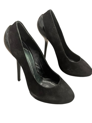 GIUSEPPE ZANOTTI BLACK SUEDE HIDDEN PLATFORM HIGH STILETTO HEEL PUMPS 39 8 - Picture 12 of 21